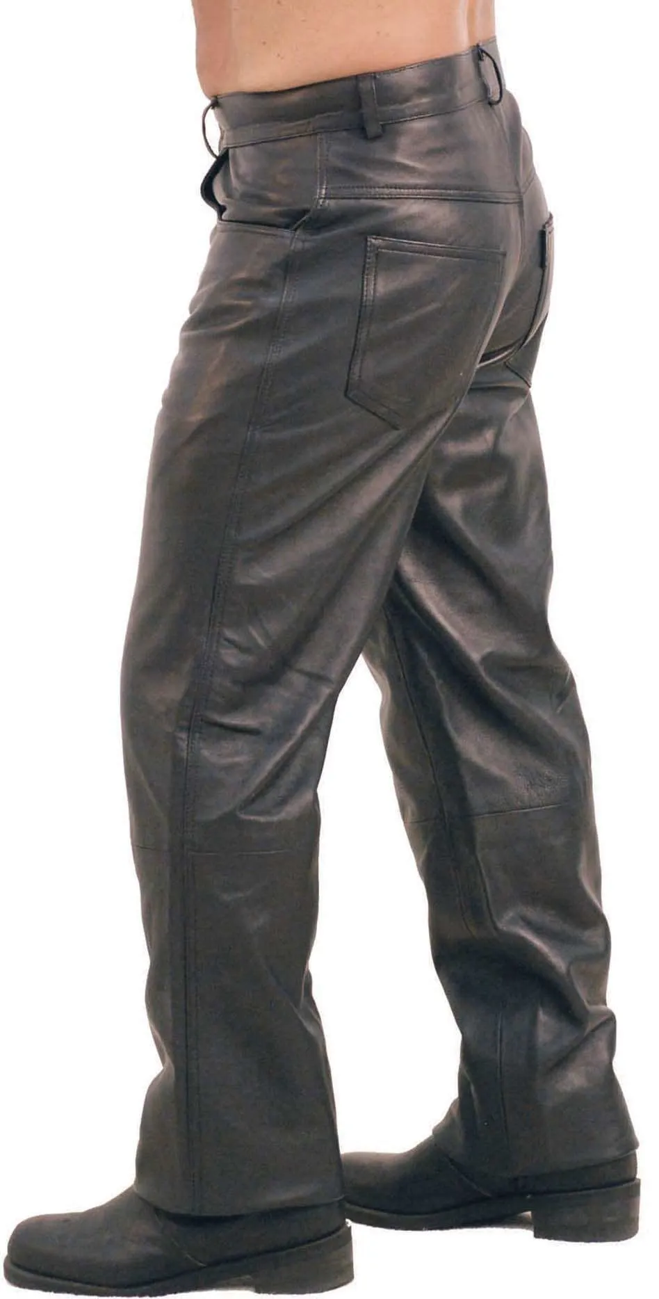 5 Pocket Lambskin Leather Pants for Men #MP591L