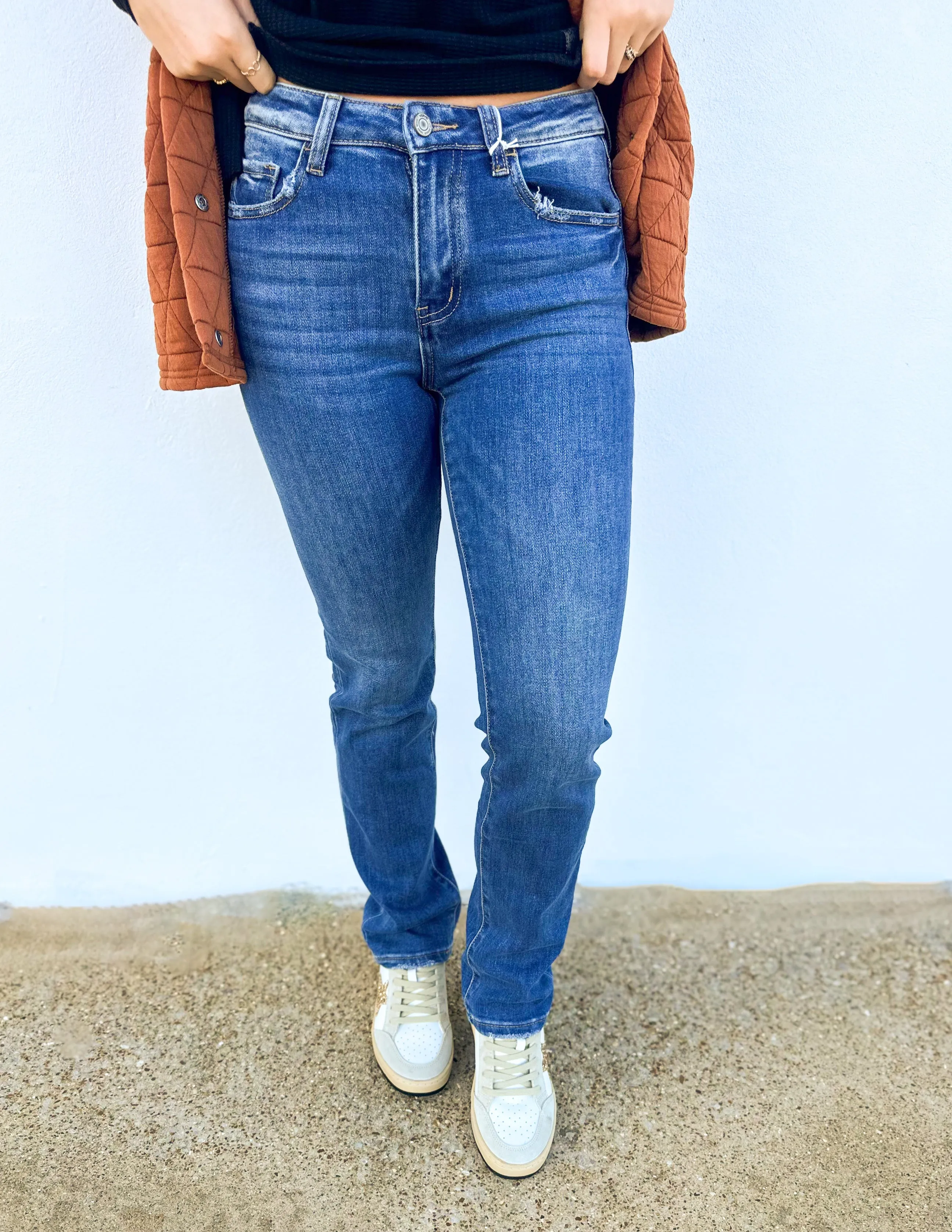 A New Woman High Rise Straight Leg Jeans