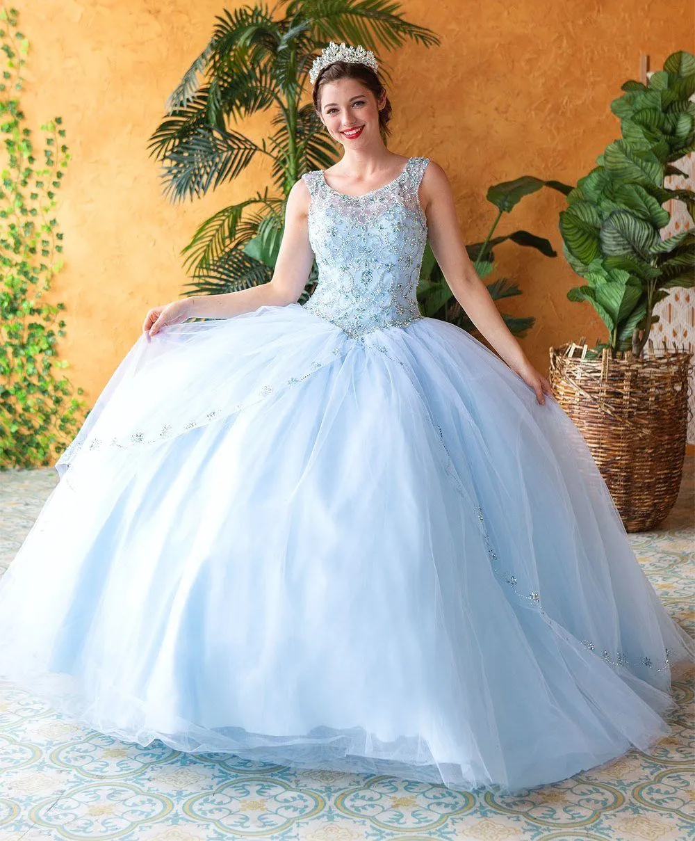 Beaded Illusion Quinceanera Dress by Calla KY77621