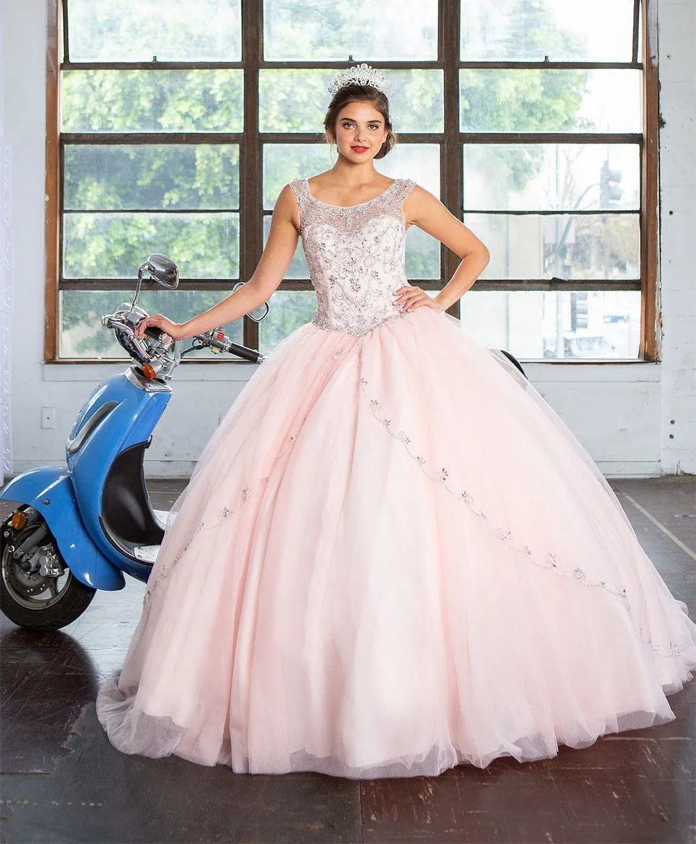 Beaded Illusion Quinceanera Dress by Calla KY77621