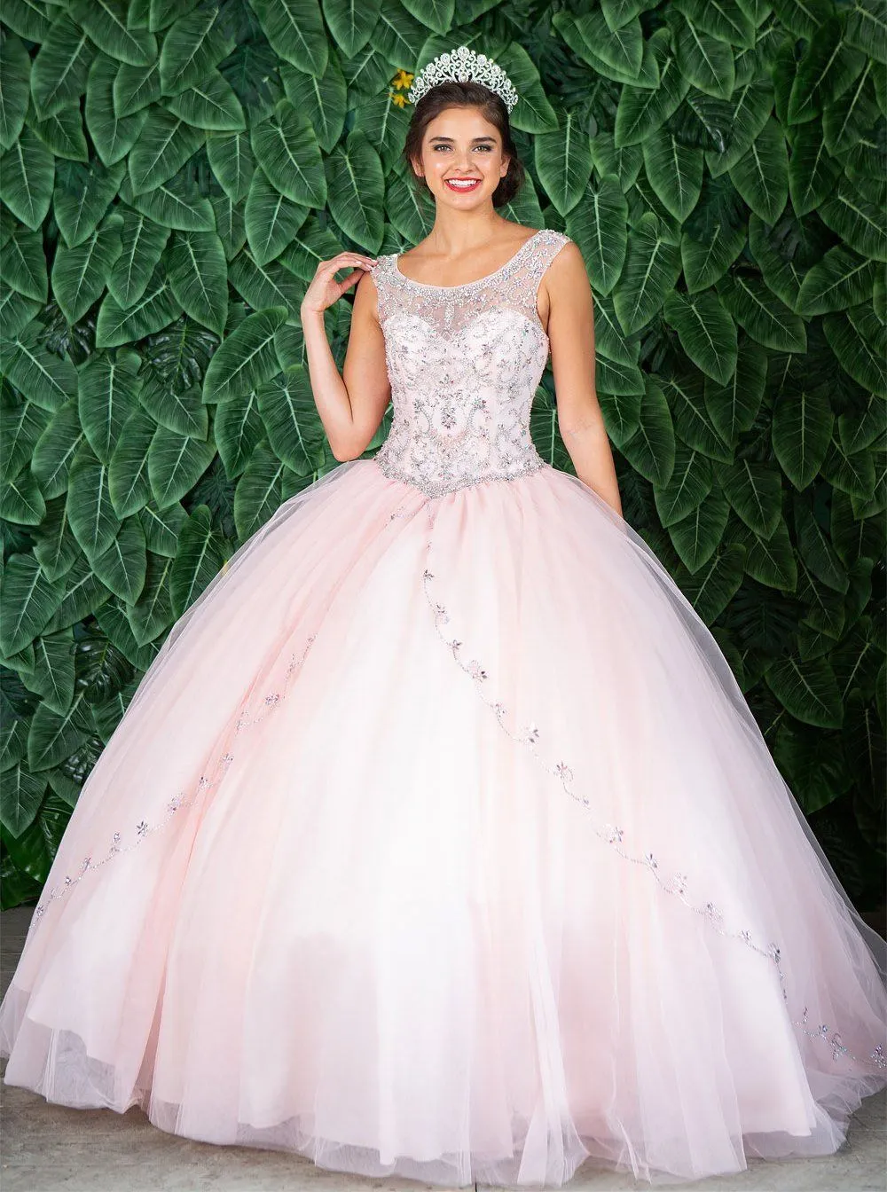 Beaded Illusion Quinceanera Dress by Calla KY77621