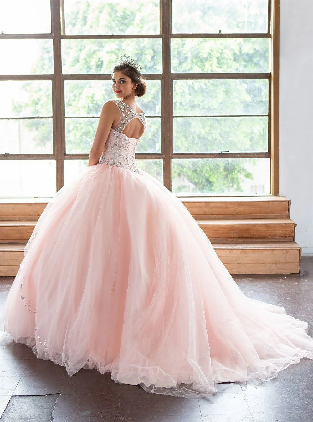 Beaded Illusion Quinceanera Dress by Calla KY77621