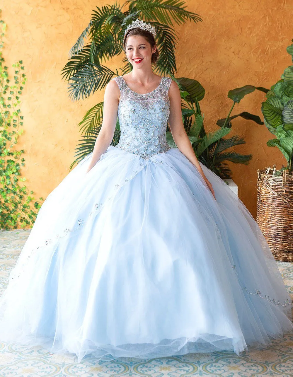 Beaded Illusion Quinceanera Dress by Calla KY77621