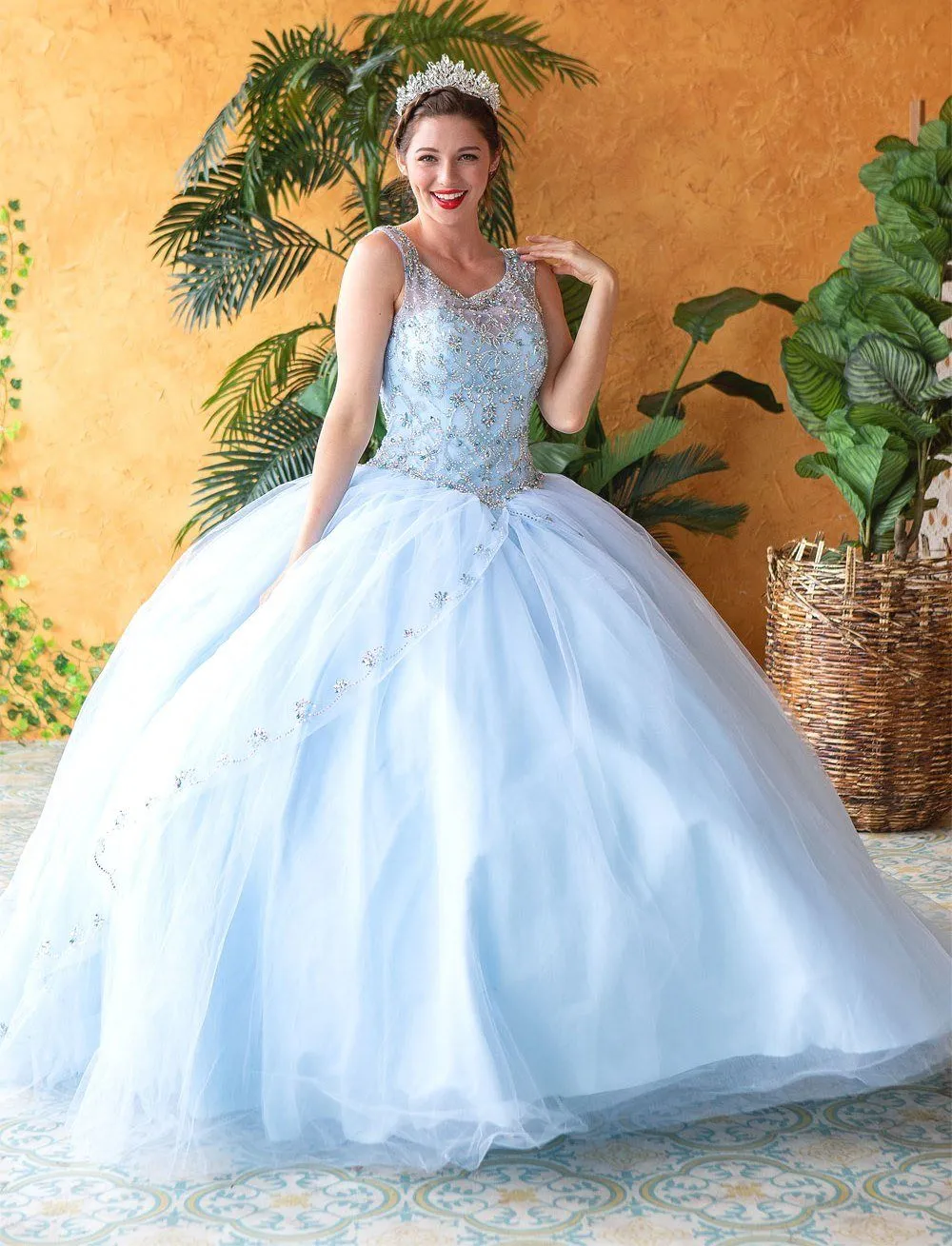 Beaded Illusion Quinceanera Dress by Calla KY77621