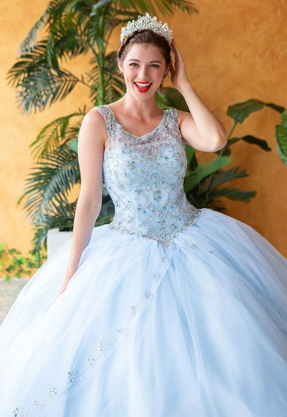 Beaded Illusion Quinceanera Dress by Calla KY77621