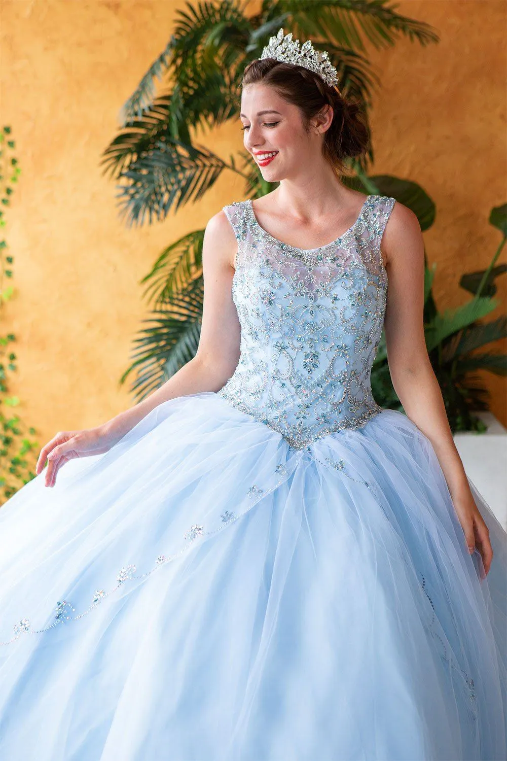 Beaded Illusion Quinceanera Dress by Calla KY77621