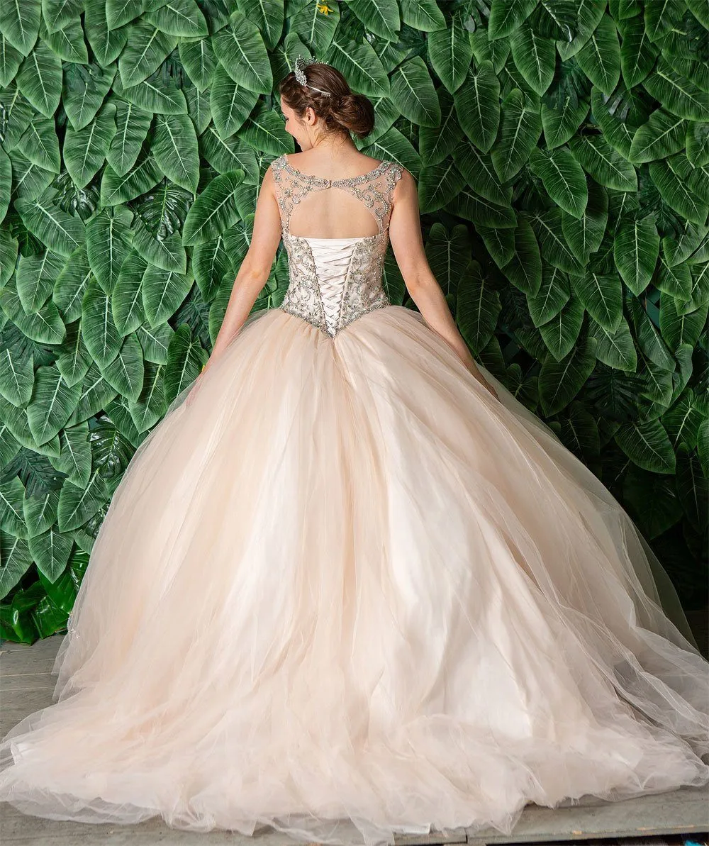 Beaded Illusion Quinceanera Dress by Calla KY77621