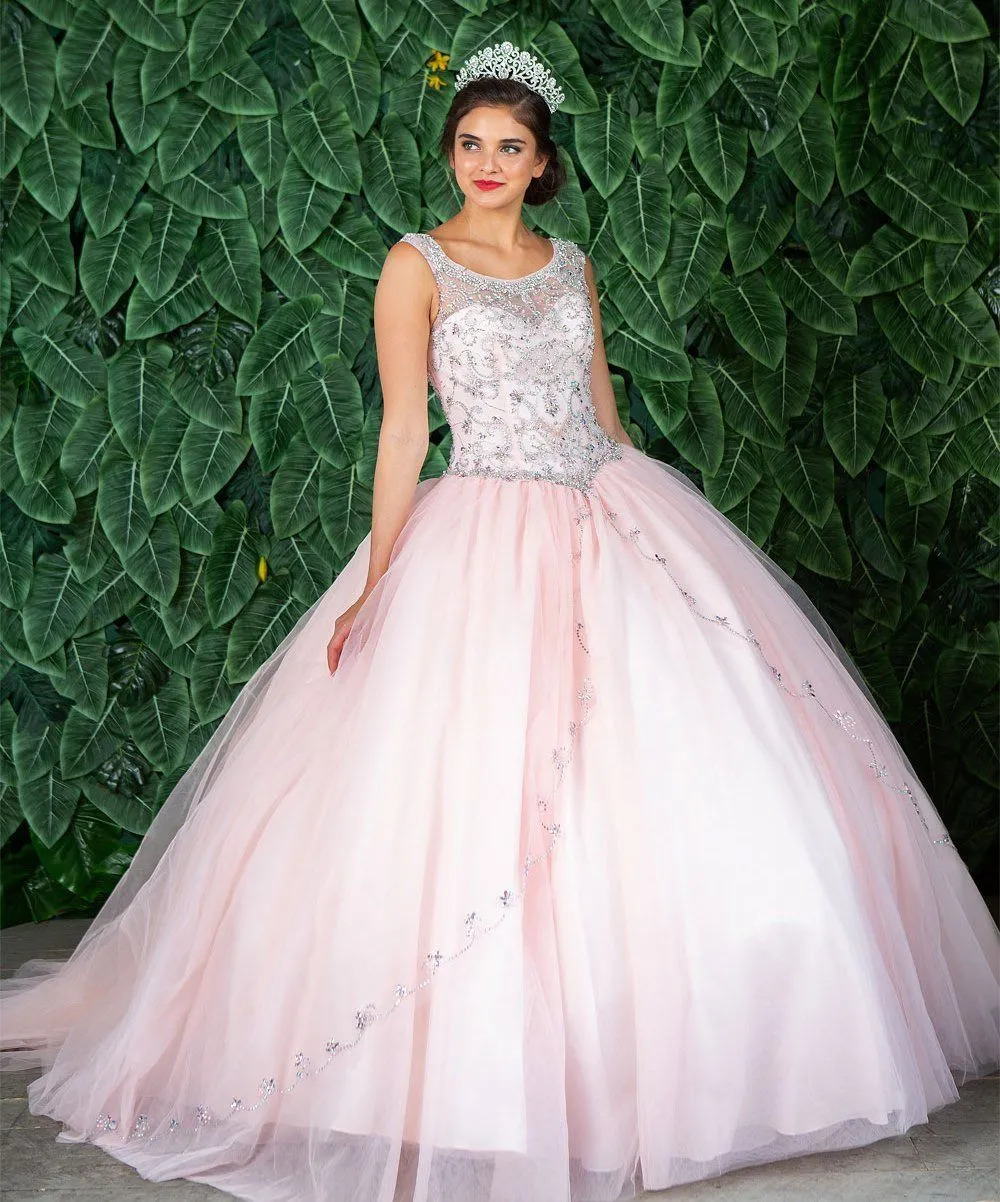 Beaded Illusion Quinceanera Dress by Calla KY77621