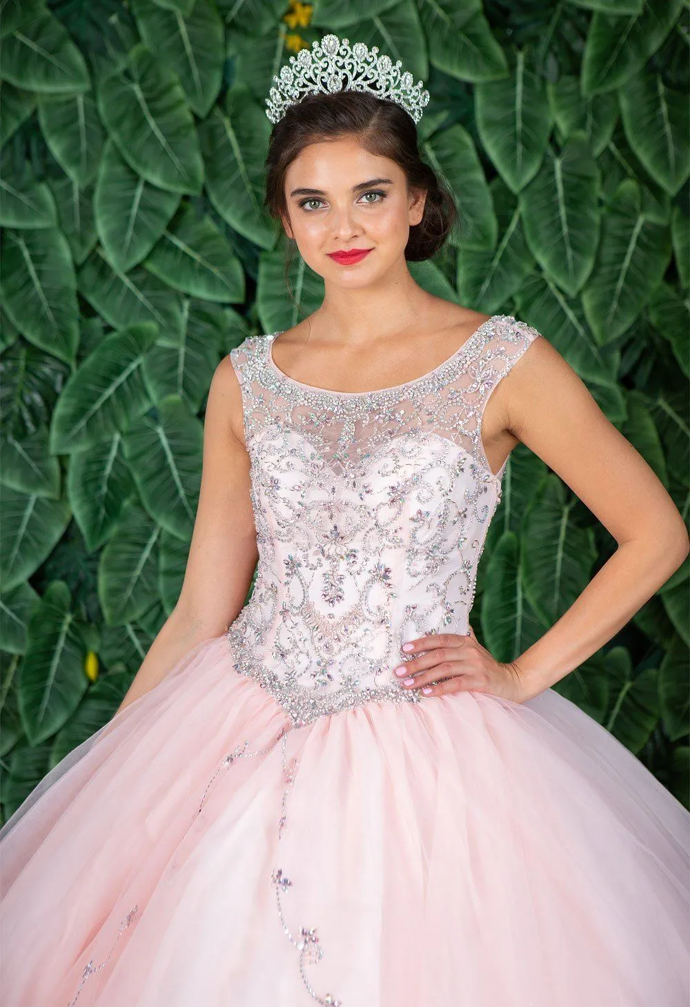 Beaded Illusion Quinceanera Dress by Calla KY77621