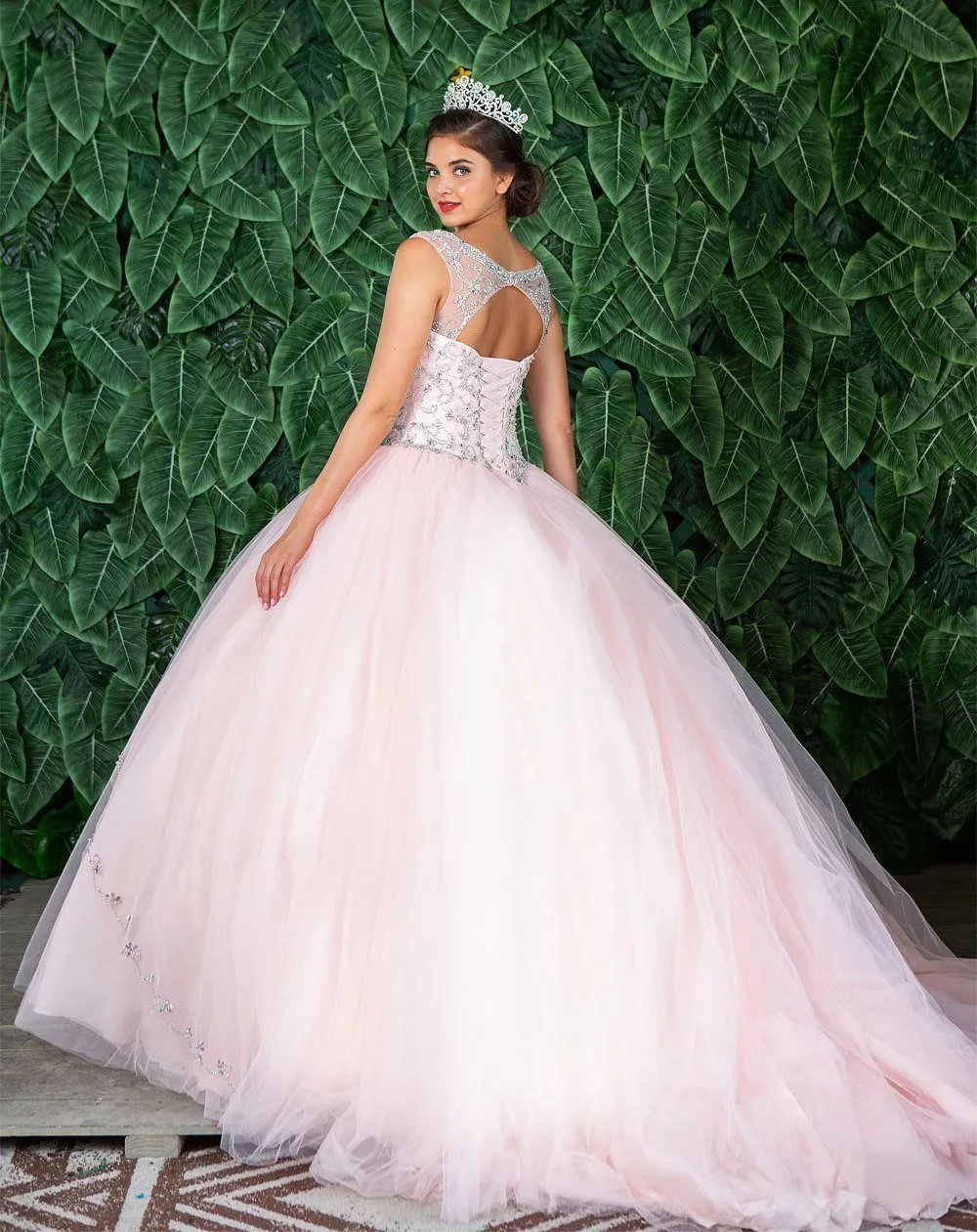 Beaded Illusion Quinceanera Dress by Calla KY77621