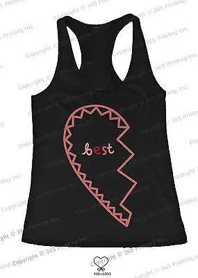 BFF Tank Tops Best Friend Matching Hearts Matching Shirts for Best Friends