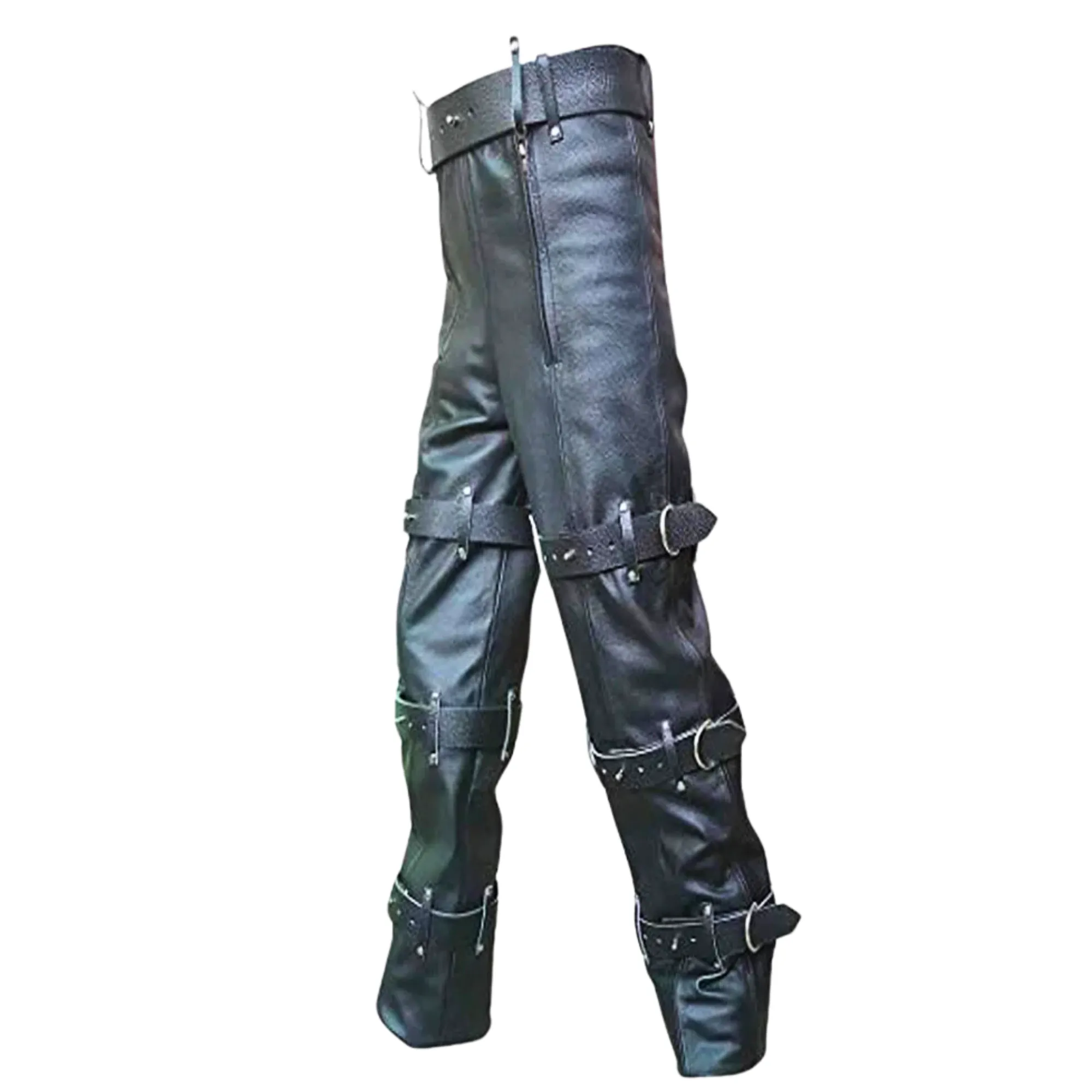 Black Bondage Leather pants for Men