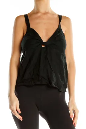 Black Tie Front Tank Top