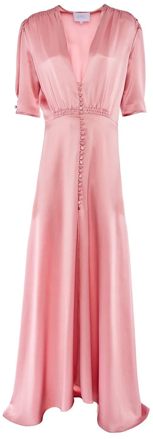 'Bottoncino' Satin Pink Dress