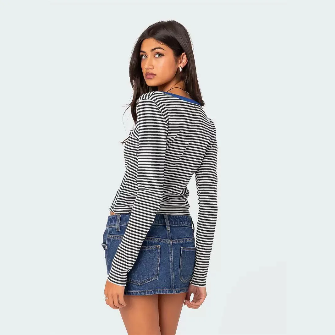 Buttoned Shoulder Pure Cotton Sweater