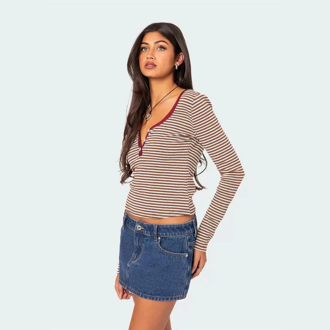 Buttoned Shoulder Pure Cotton Sweater