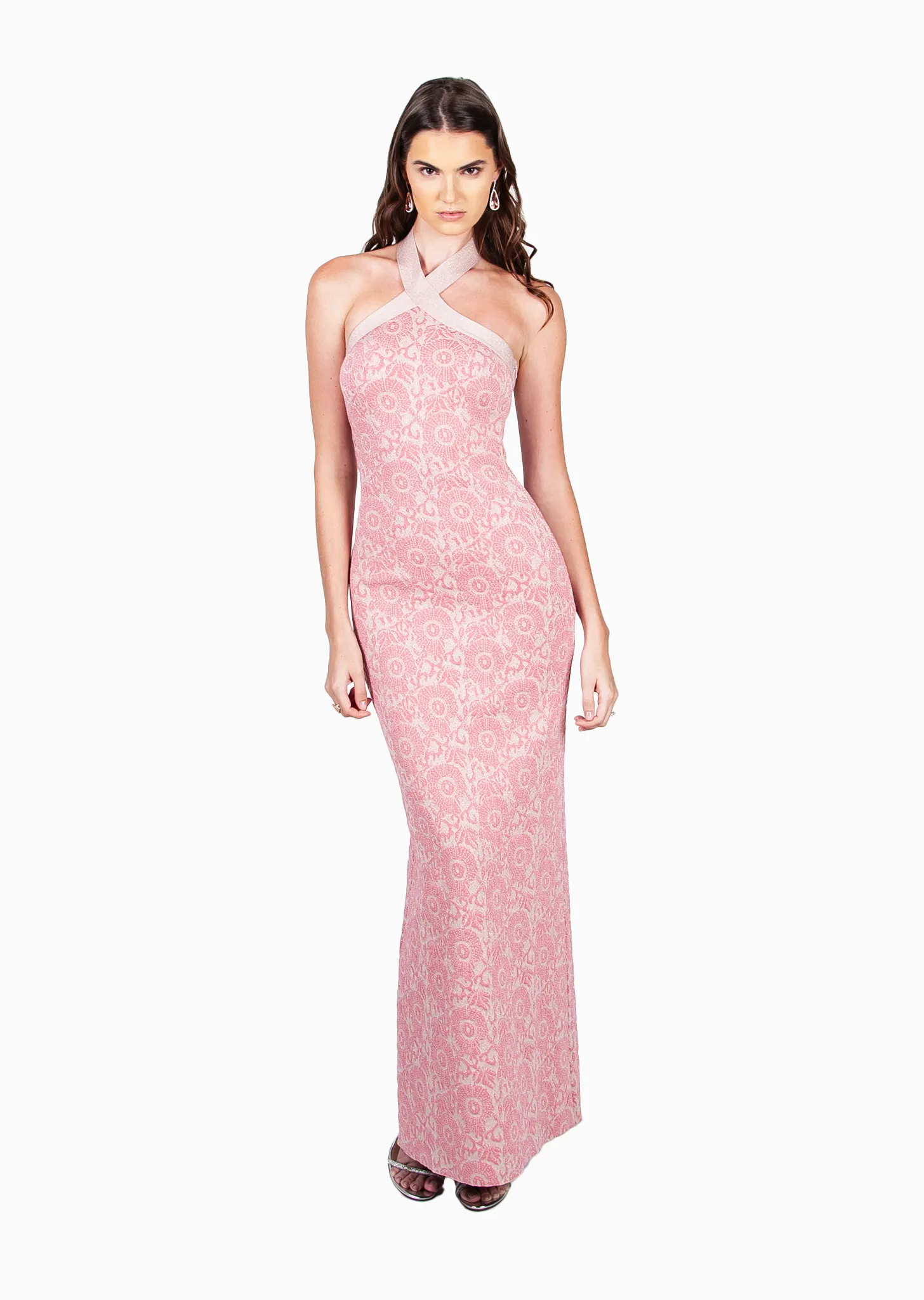 Carine - Halter Top Gown with Cut Out Back