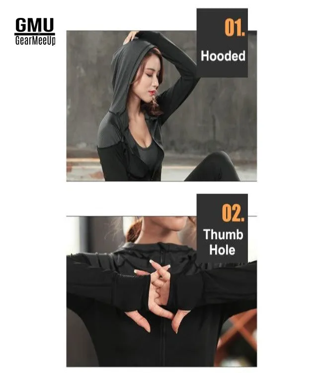 Casual Athletic Fitness High Neck Hoodie