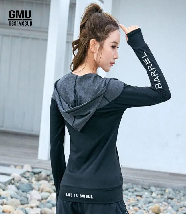 Casual Athletic Fitness High Neck Hoodie