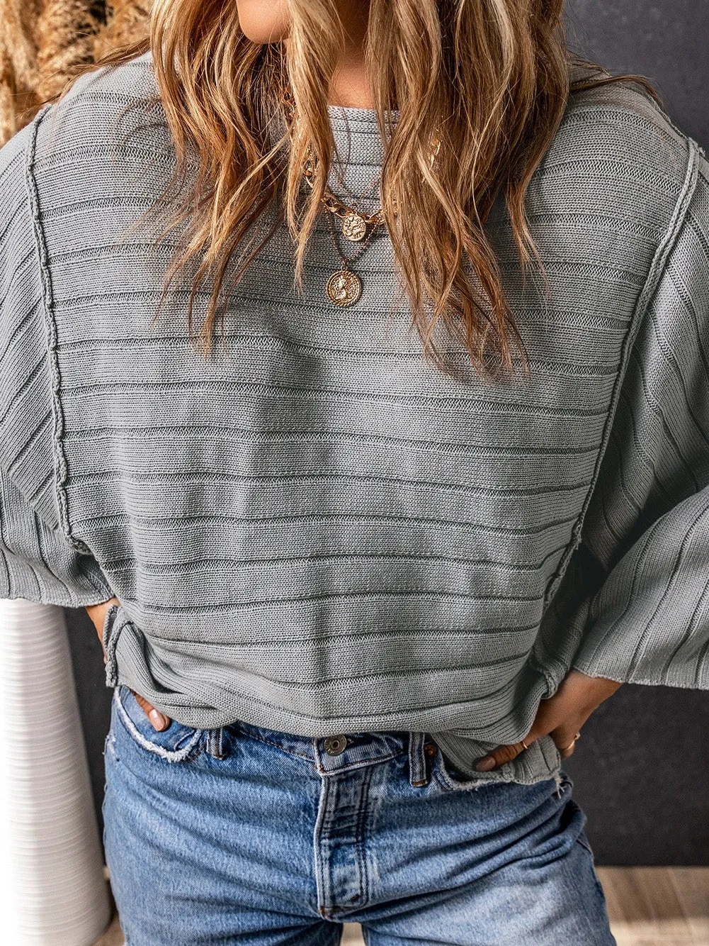 Casual Cropped Knit Sweater