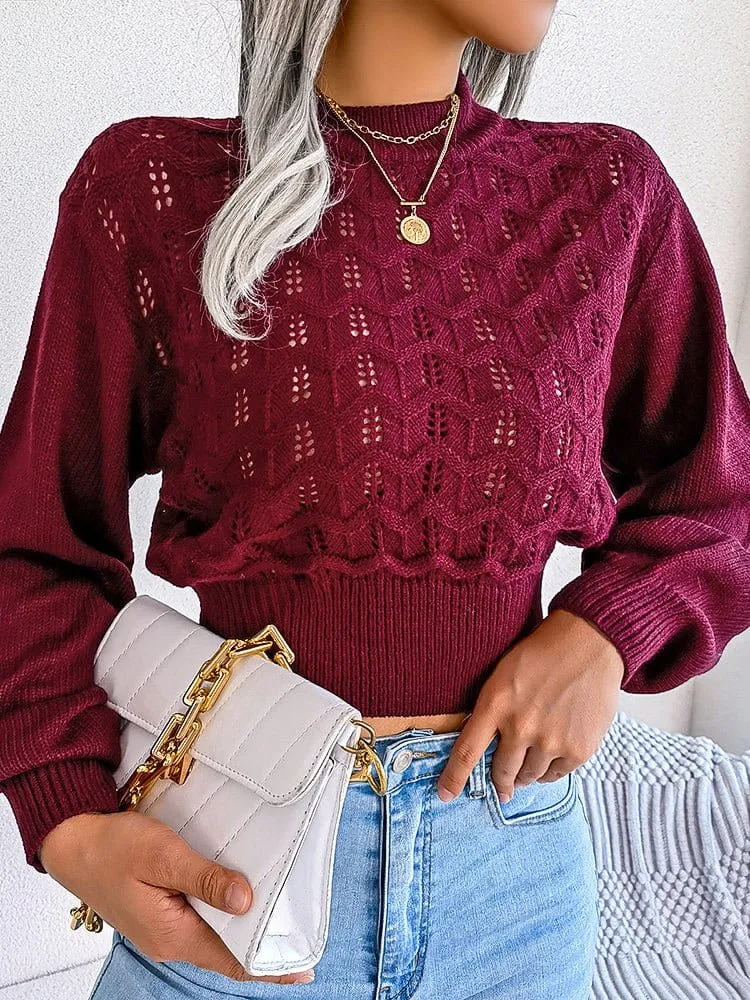 Casual Cropped Knit Sweater