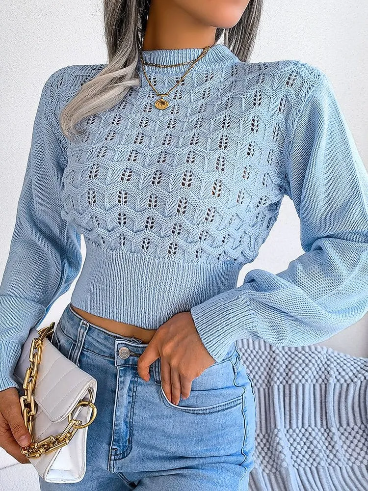 Casual Cropped Knit Sweater