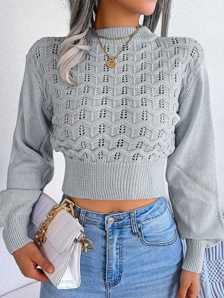 Casual Cropped Knit Sweater