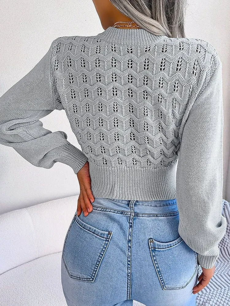 Casual Cropped Knit Sweater