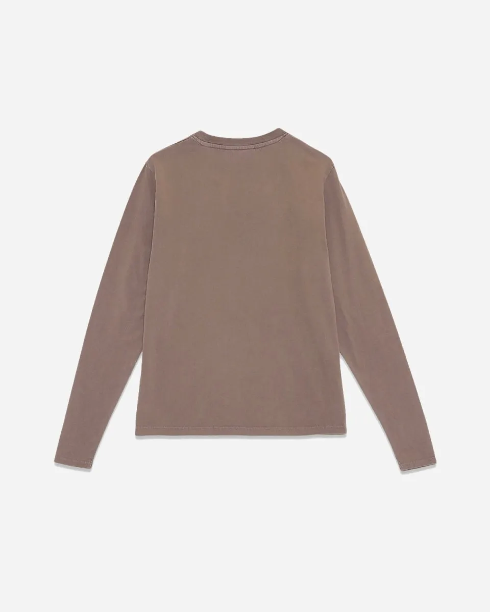 Casual Long Sleeve Tee - Faded Brown