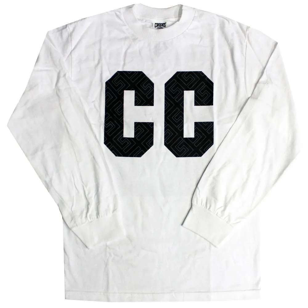 Crooks & Castles Blockade Long Sleeve Crew T-shirt White