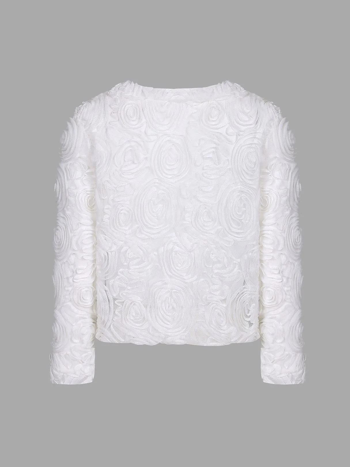 Custom Long Sleeve Flower Pattern White T-Shirts