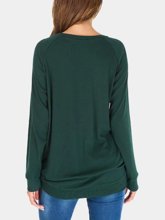 Custom Pullover Long Sleeve Green T-Shirts