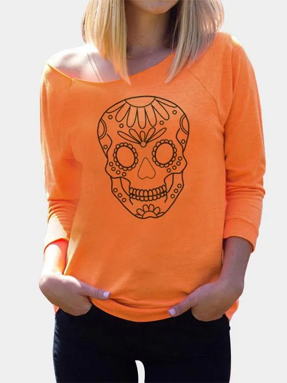 Custom Round Neck Printed Long Sleeve Top