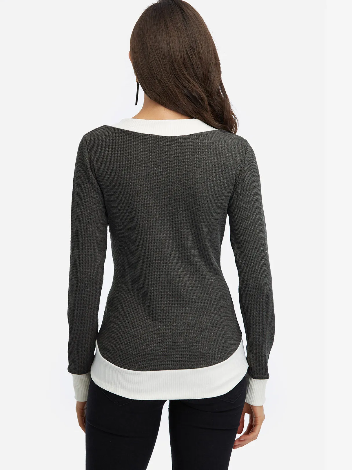 Custom V Neck Long Sleeves T-shirt