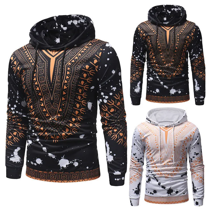 Ethnic printed casual hooded sweater Shirt