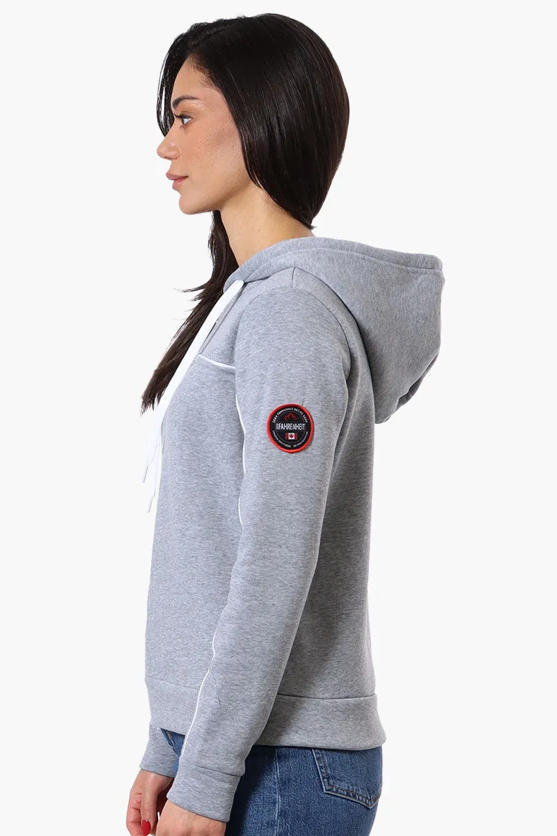 Fahrenheit Piping Detail Zip Up Hoodie - Grey