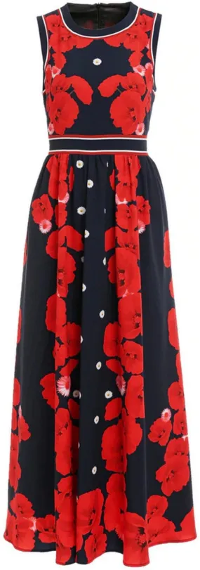 Floral Print Sleeveless Maxi Dress