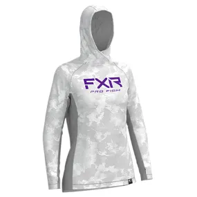 FXR Derby Air UPF PO Hoodie Hoodies White Camo/Purple