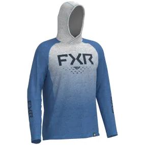 FXR  Mens Attack Air UPF Pullover Hoodie Blue Heather Polyester DWR Sunshield