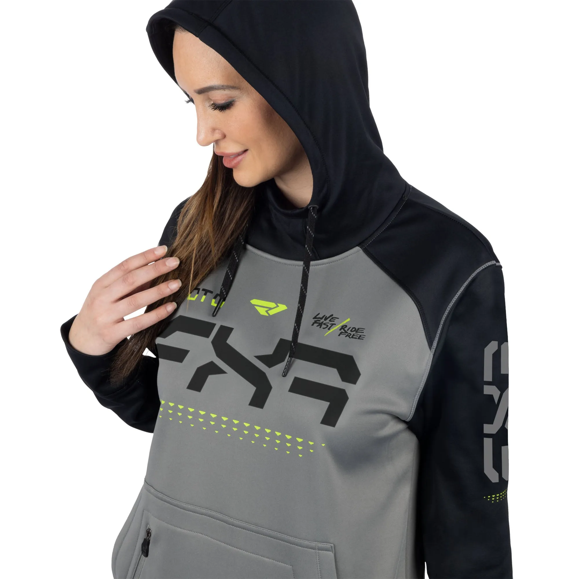 FXR Moto Tech Pullover Hoodie Grey/Black