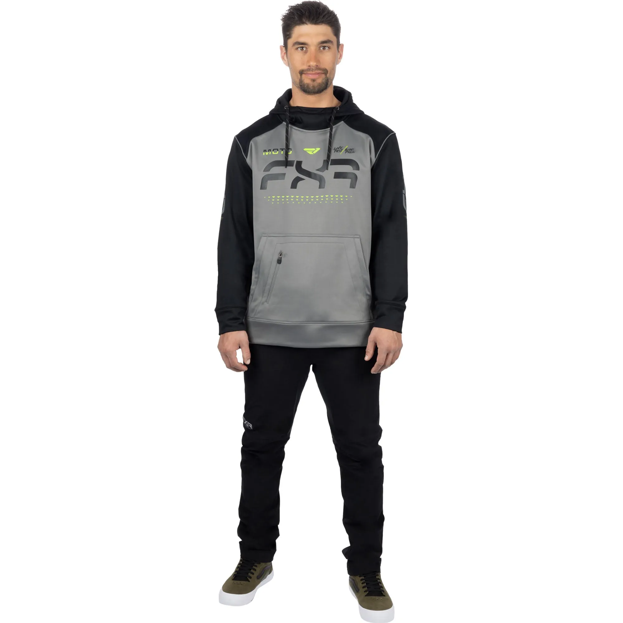 FXR Moto Tech Pullover Hoodie Grey/Black