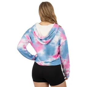 FXR  Womens Balance Cropped Pullover Hoodie Pink-Blue Dye