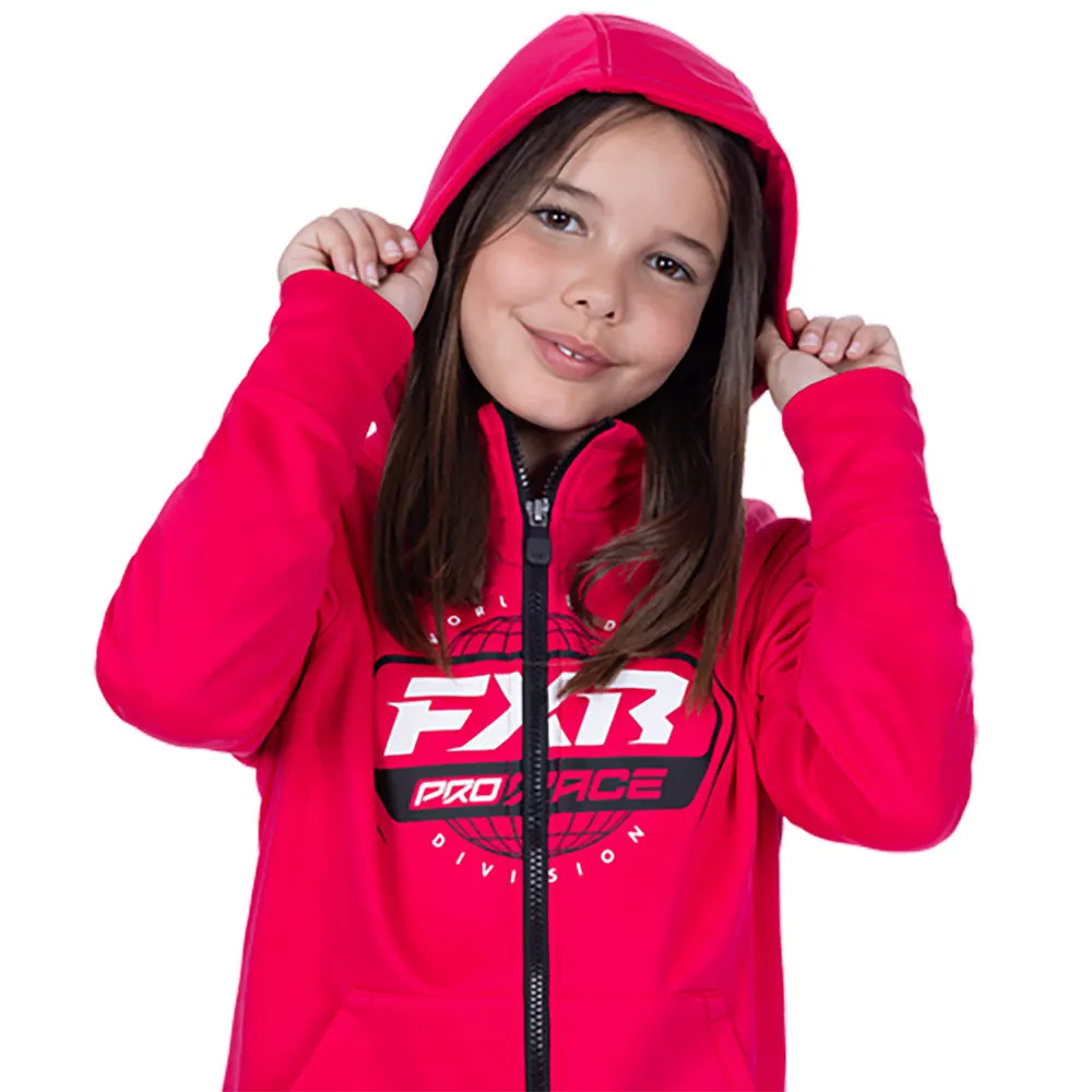 FXR Youth Race Division Tech Zip Hoodie Razz Pink