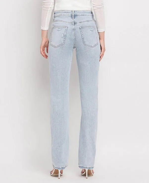 High Rise Straight Denim Jeans