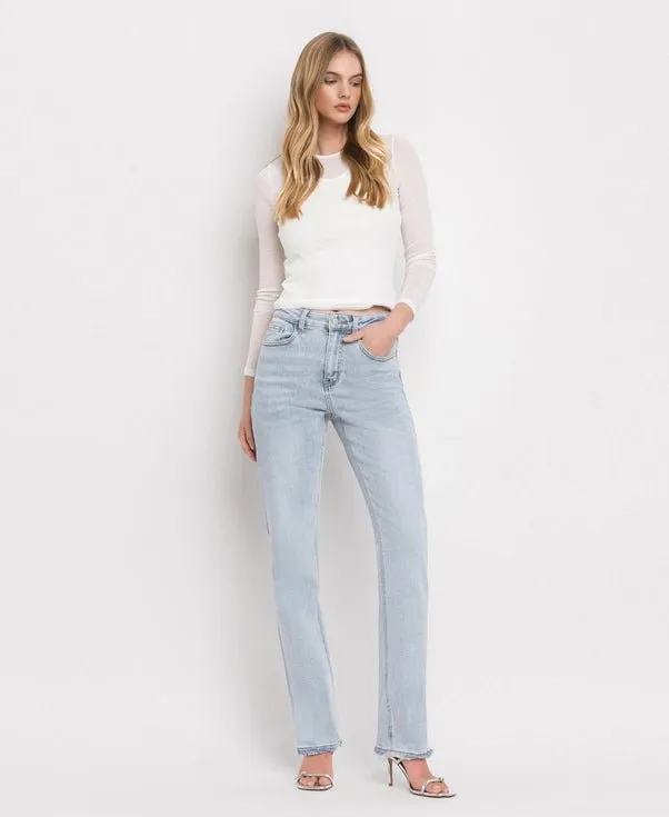 High Rise Straight Denim Jeans