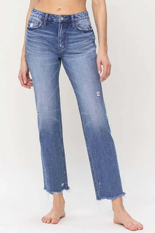 High Rise Straight Jeans