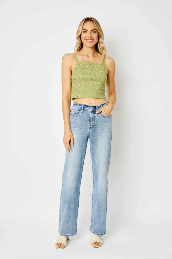 JUDY BLUE HW STRAIGHT LEG JEANS