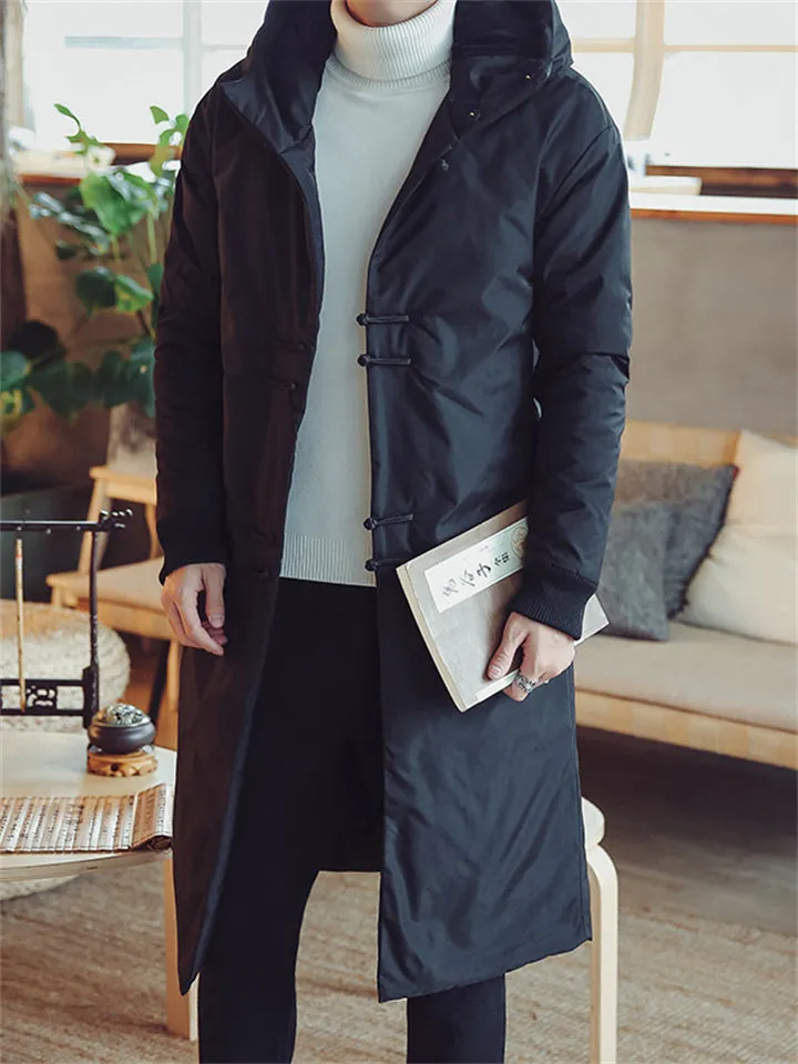 Korean Style Street Warm Hooded Long Coat