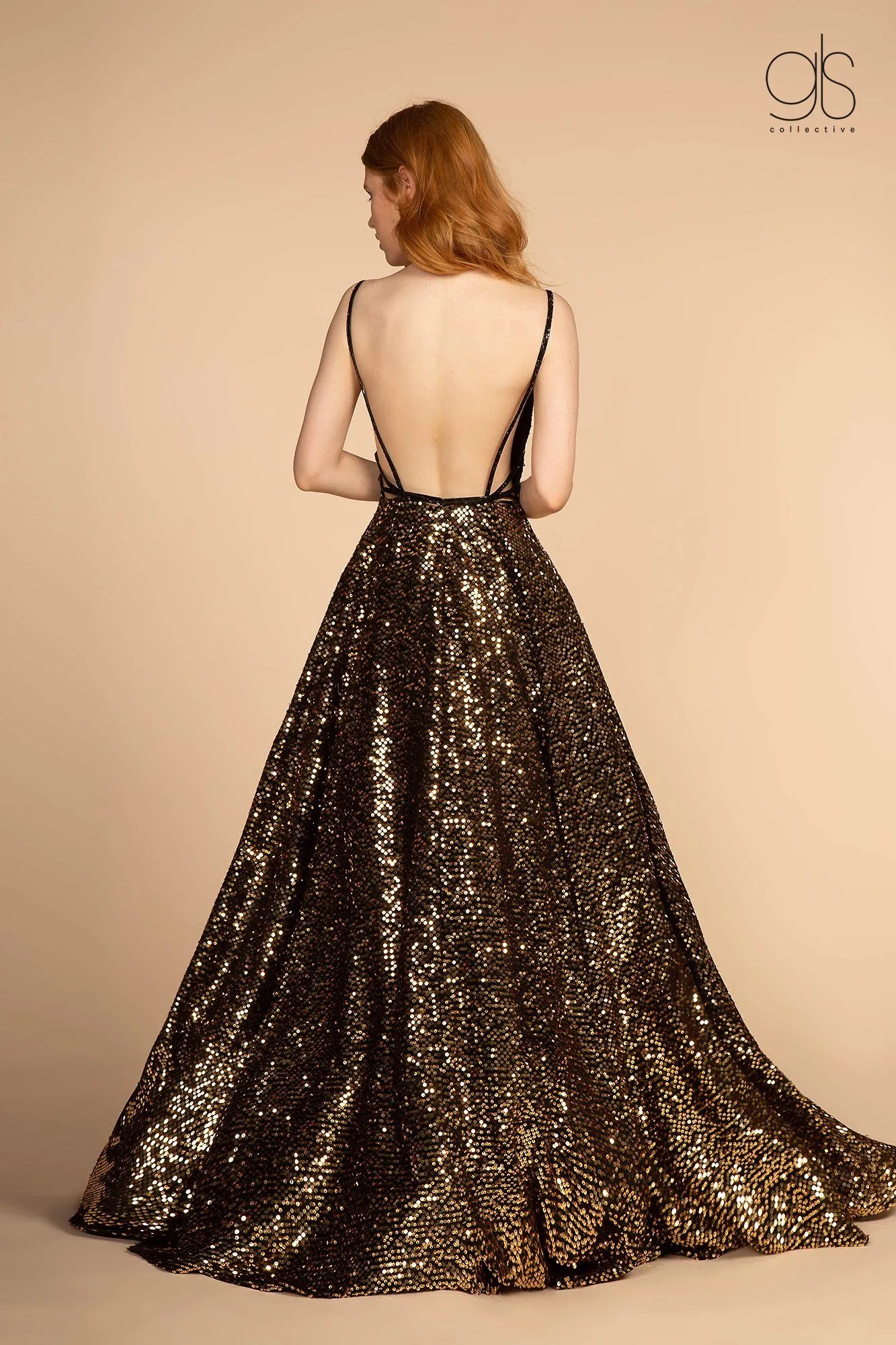 Long Allover Sequin Dress by Elizabeth K GL2581