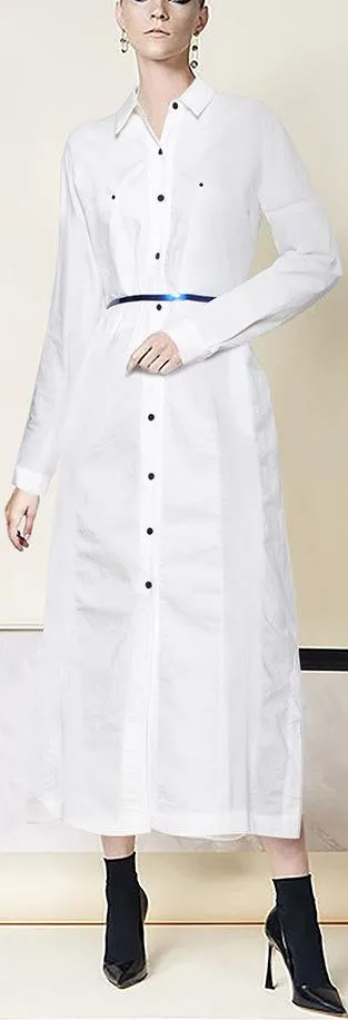 Long White Shirt-Dress